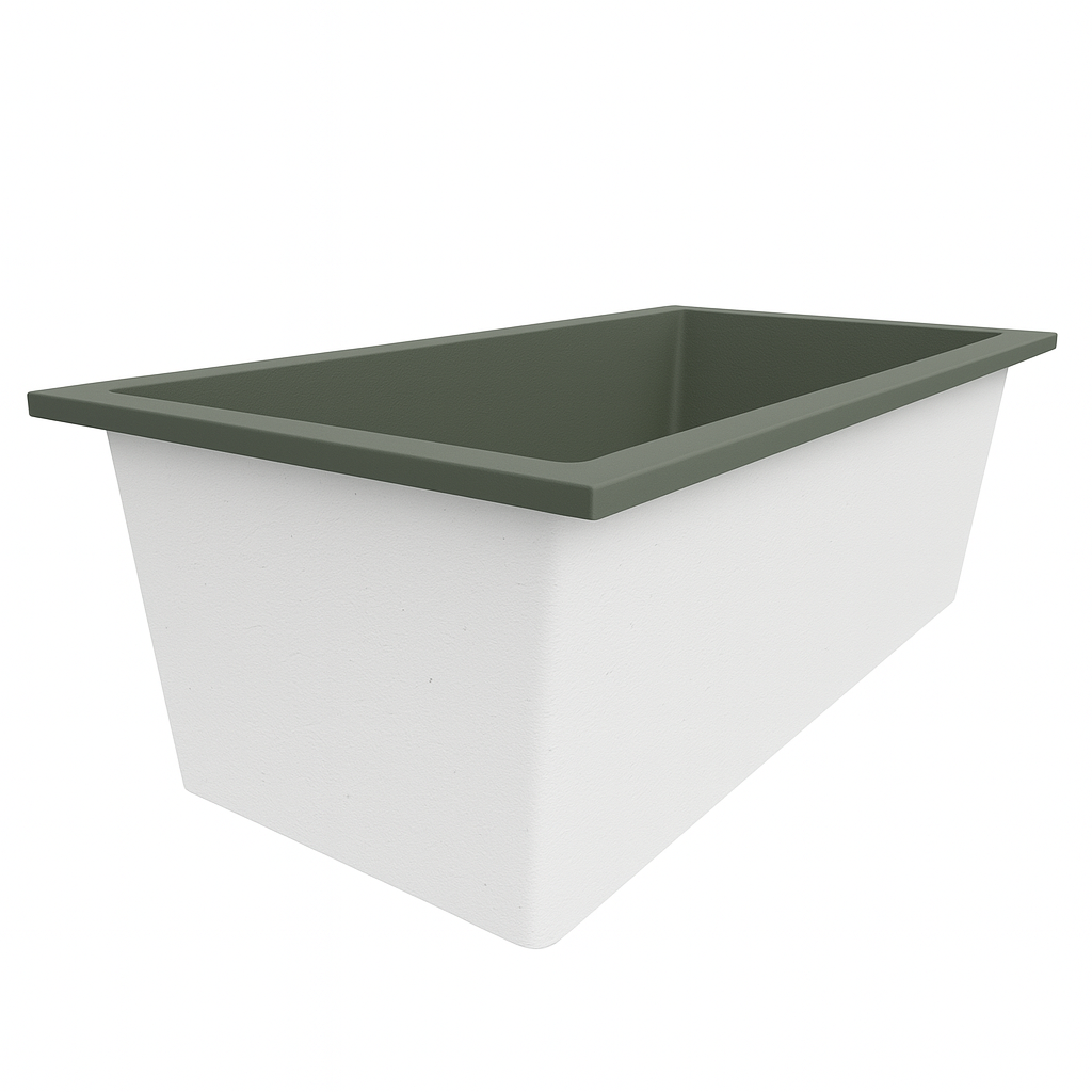 Deep Bathtub 1750 L x 950 W x 600 Soaking Depth Handmade by Omnitub