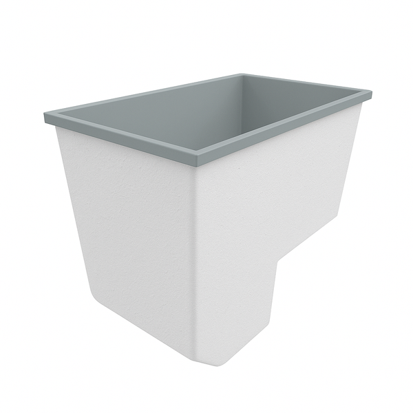 Omnitub 1100 x 700 handmade UK seated soaking tub 1000mm depth rectangular - top-down view 7