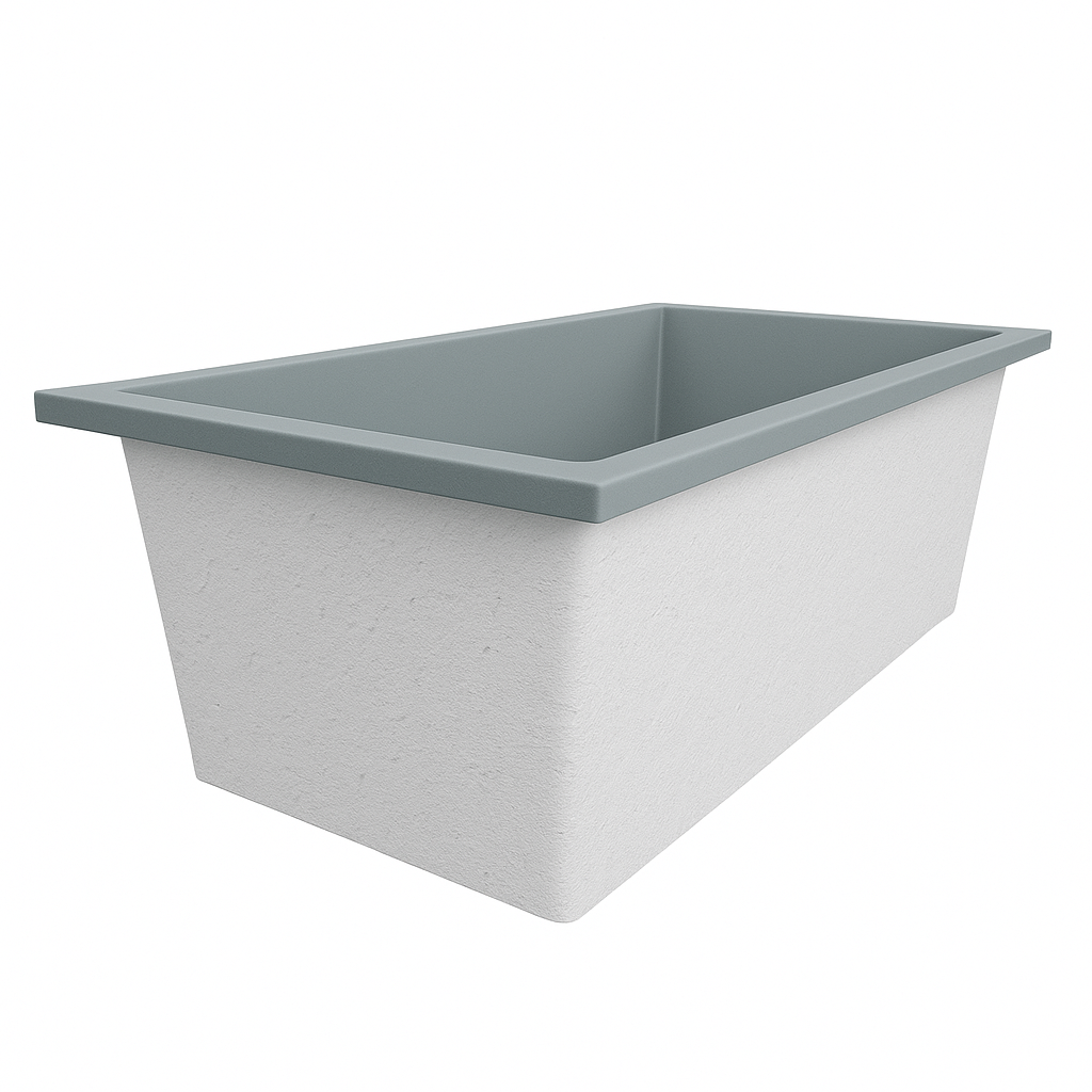 Deep Bathtub 1750 L x 950 W x 600 Soaking Depth Handmade by Omnitub