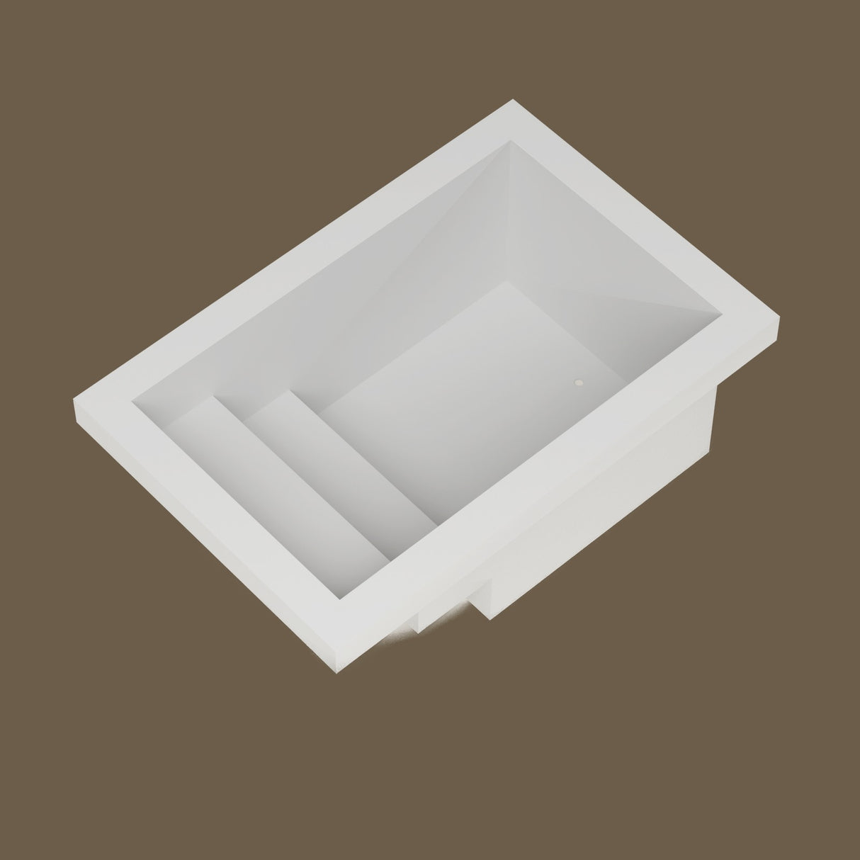 3000 × 2000 Step-Entry Plunge & Soaking Tub — Into the well [render:well:nofeet] [bg:hush]