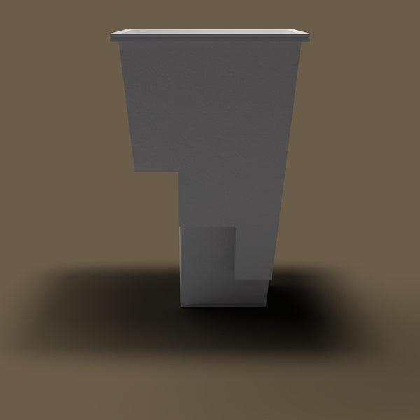 1000 x 1000 Plunge Tub — End elevation