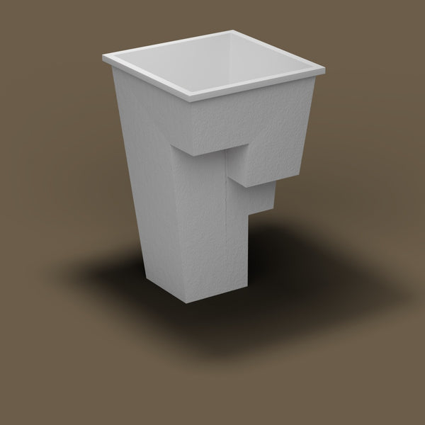 1000 x 1000 Plunge Tub — Side three-quarter