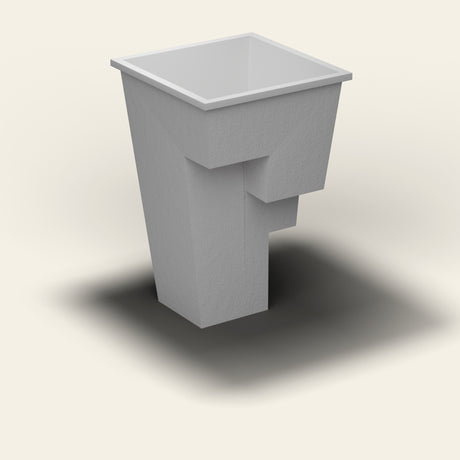 Omnitub 1000 x 1000 Stepped Plunge — side three-quarter [render:ext3q:nofeet]