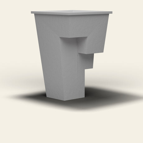 Omnitub 1000 x 1000 Stepped Plunge — low angle — hollow underside [render:lowcorner:nofeet]