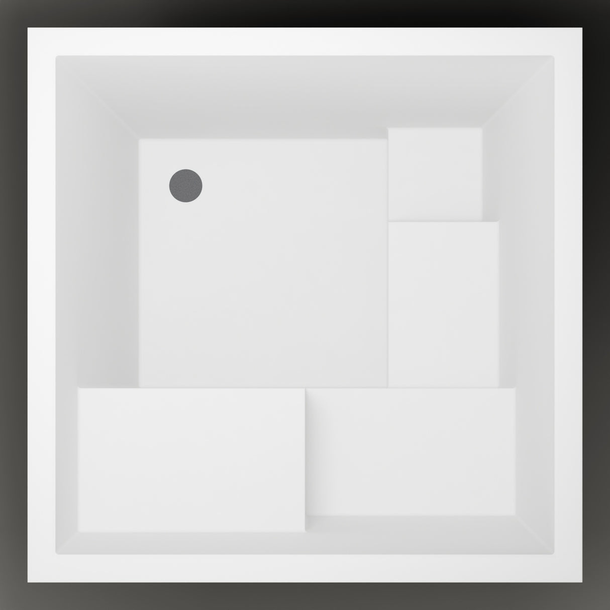 Omnitub 1000 x 1000 Stepped Plunge — plan view [render:topdown:nofeet]