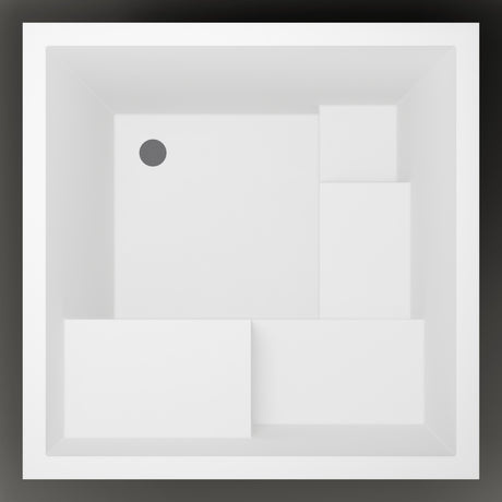 Omnitub 1000 x 1000 Stepped Plunge — plan view [render:topdown:nofeet]