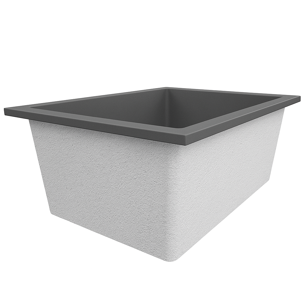 Omnitub Solo Extreme 1600 x 1050 handmade UK deep soaking tub 600mm depth wide rectangular - styled setting 2