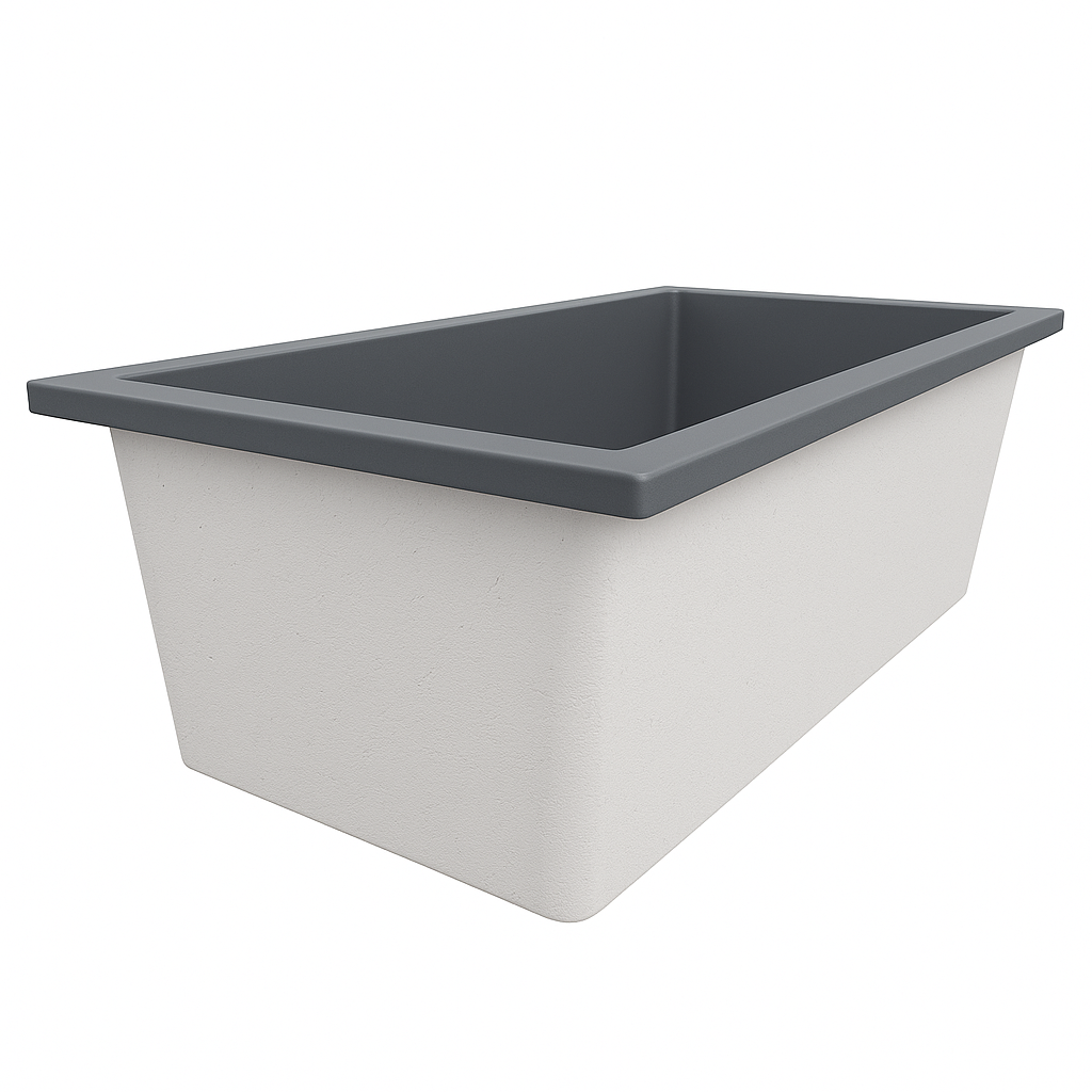 Deep Bathtub 1750 L x 950 W x 600 Soaking Depth Handmade by Omnitub