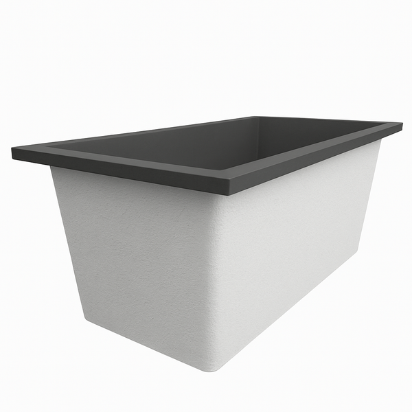 Omnitub Solo Extreme 1600 x 800 handmade UK deep soaking tub 600mm depth rectangular - side angle 7