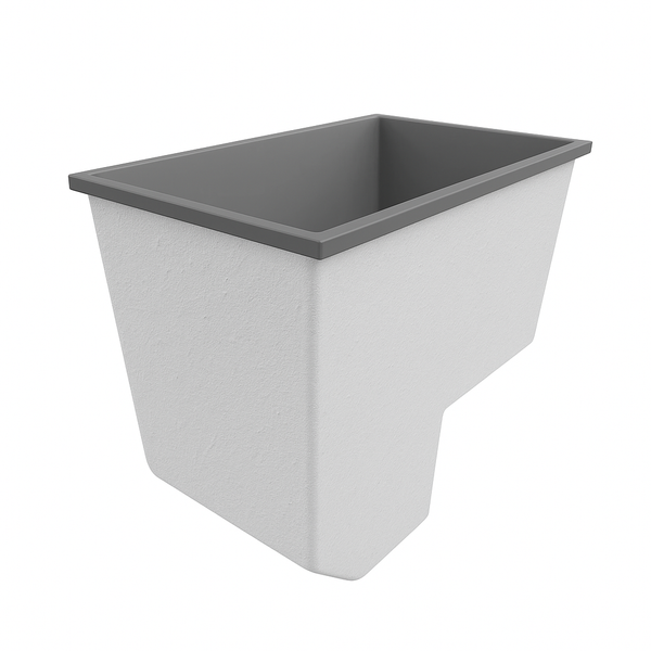 Omnitub 1100 x 700 handmade UK seated soaking tub 1000mm depth rectangular - interior detail 7