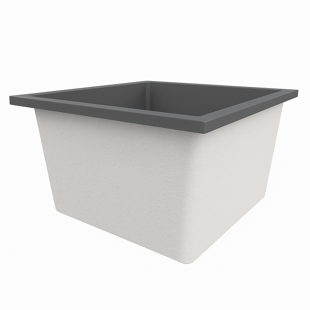 Deep Bathtub 1050 L x 1050 W x 600 Soaking Depth Handmade by Omnitub
