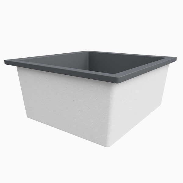 Omnitub 1200 x 1200 deep soaking tub 600mm depth square - side angle 6