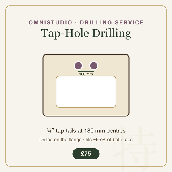 Tap Drilling Service — ¾inch tap tails at 180mm centres