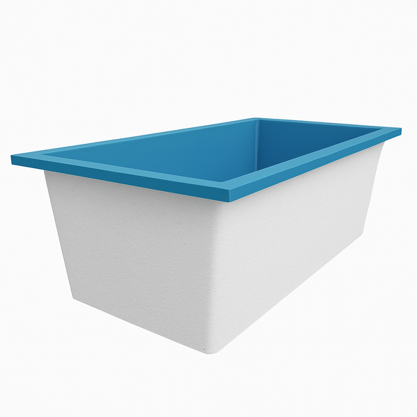 Omnitub Deluxe 1750 x 950 handmade UK deep soaking tub 600mm depth wide rectangular - side angle 6