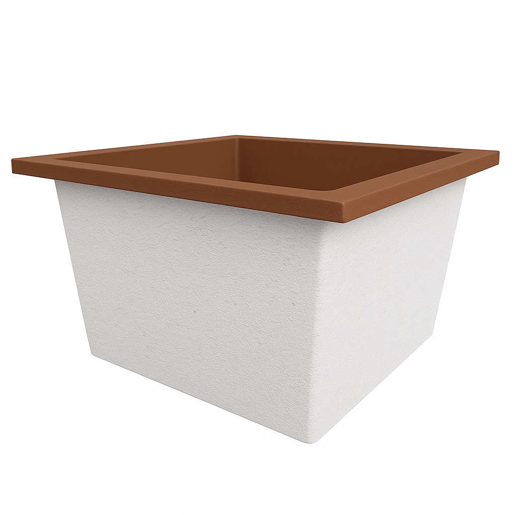 Deep Bathtub 1050 L x 1050 W x 600 Soaking Depth Handmade by Omnitub