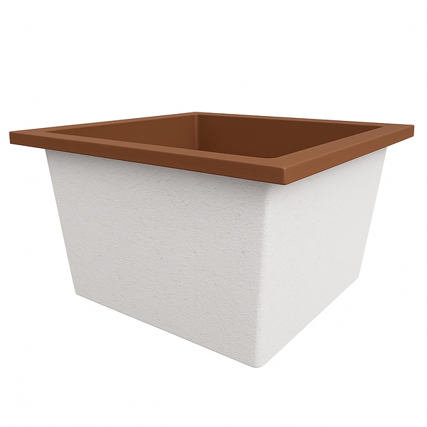 Omnitub Duo Square 1050 x 1050 deep soaking tub 600mm depth square - dimensions overview 5