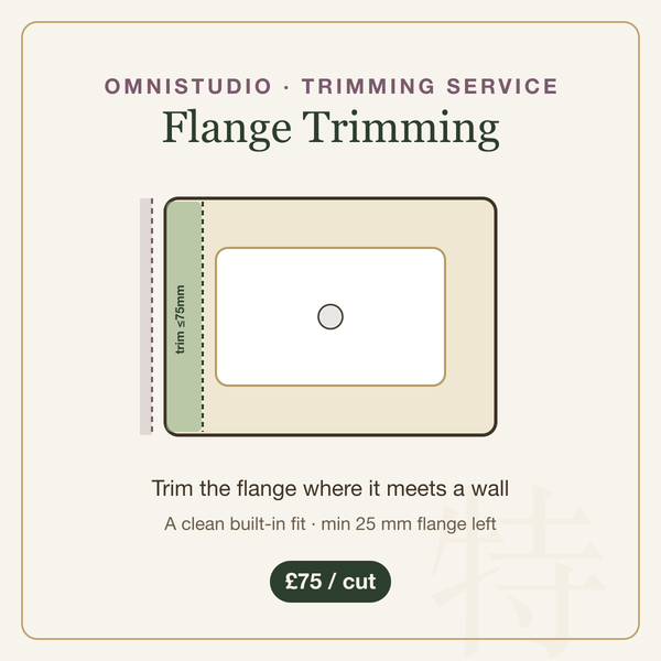 Flange Trimming Service — trim the flange where it meets a wall