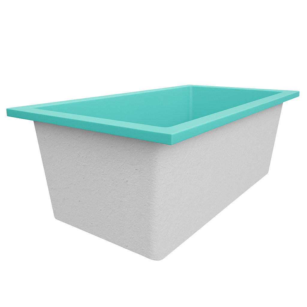 Deep Bathtub 1750 L x 950 W x 600 Soaking Depth Handmade by Omnitub