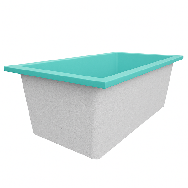 Omnitub Deluxe 1750 x 950 handmade UK deep soaking tub 600mm depth wide rectangular - top-down view 6