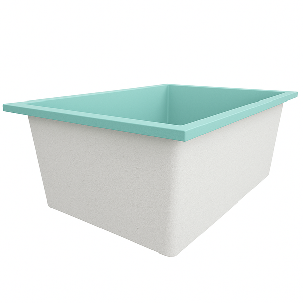 Omnitub Solo Plus 1250 x 1050 handmade UK deep soaking tub 600mm depth wide rectangular - top-down view 7
