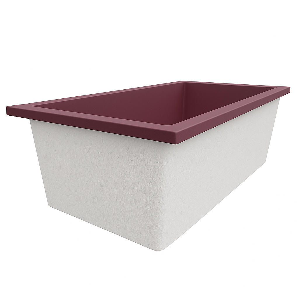 Deep Bathtub 1750 L x 950 W x 600 Soaking Depth Handmade by Omnitub