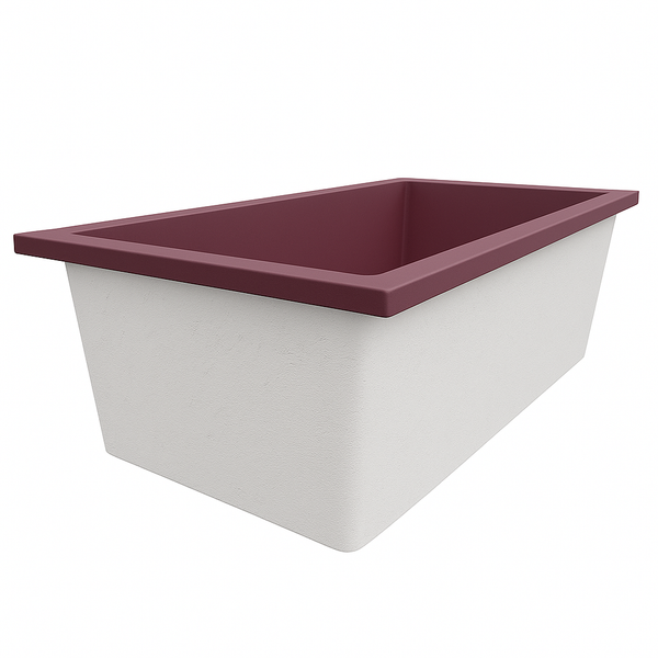 Omnitub Deluxe 1750 x 950 handmade UK deep soaking tub 600mm depth wide rectangular - close-up detail 6