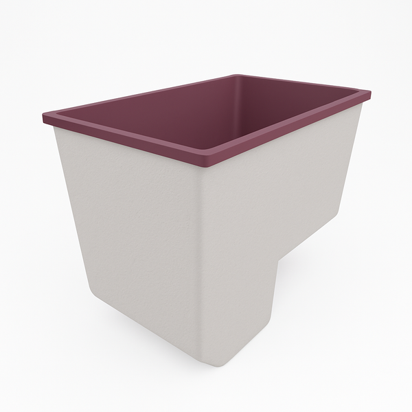 Omnitub 1100 x 700 handmade UK seated soaking tub 1000mm depth rectangular - colour detail 7
