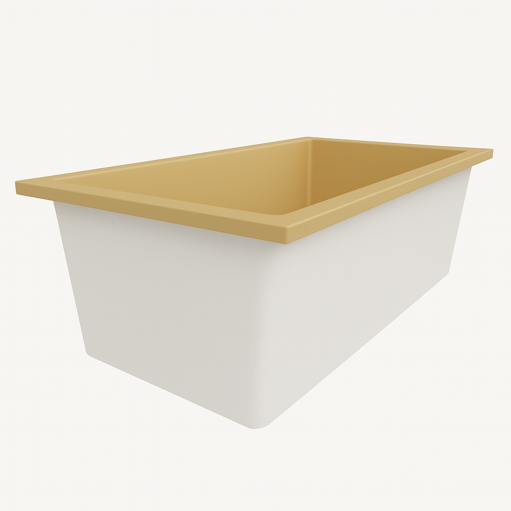 Deep Bathtub 1750 L x 950 W x 600 Soaking Depth Handmade by Omnitub