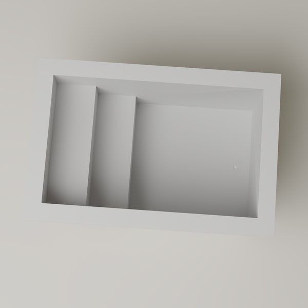 Top-down plan — step entry and deep soaking well layout