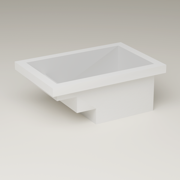 Exterior — 3000 × 2000 mm with 200 mm flange rim, matt Omnigel