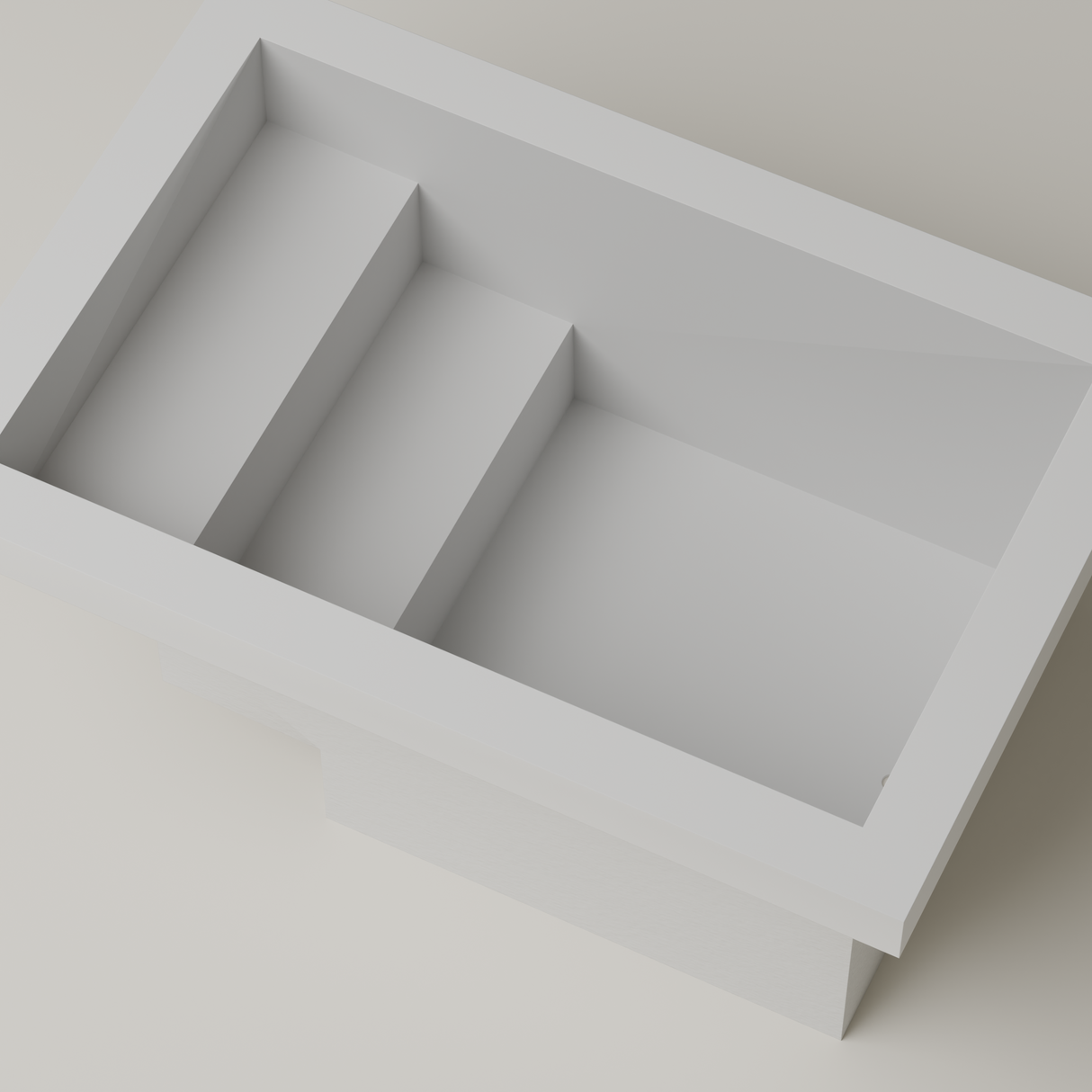 Interior — deep well floor with centred floor waste, matt finish