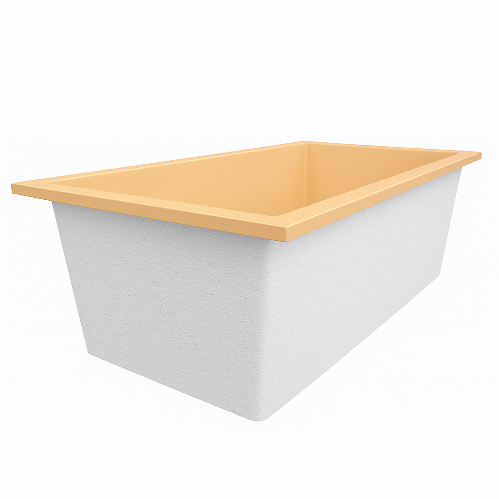 Deep Bathtub 1750 L x 950 W x 600 Soaking Depth Handmade by Omnitub
