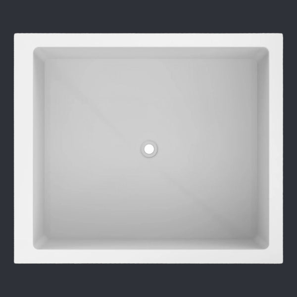 Omnitub 1400 x 1200 deep soaking tub 600mm depth wide rectangular - side angle