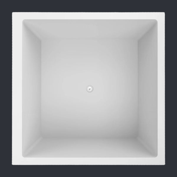 Omnitub Duo Ultra 1500 x 1500 handmade deep soaking tub 600mm depth square - interior detail