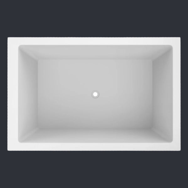 Omnitub Solo Extreme 1600 x 1050 handmade UK deep soaking tub 600mm depth wide rectangular - side angle