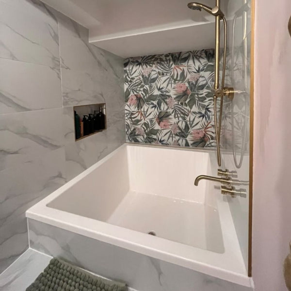 Omnitub 1400 x 1200 deep soaking tub 600mm depth wide rectangular - finish and texture