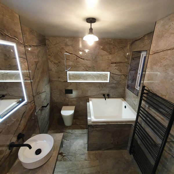 Omnitub 1500 x 1050 handmade UK deep soaking tub 600mm depth wide rectangular - additional view