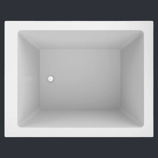 Omnitub Solo Extra 1150 x 900 handmade UK deep soaking tub 600mm depth rectangular - installed in bathroom